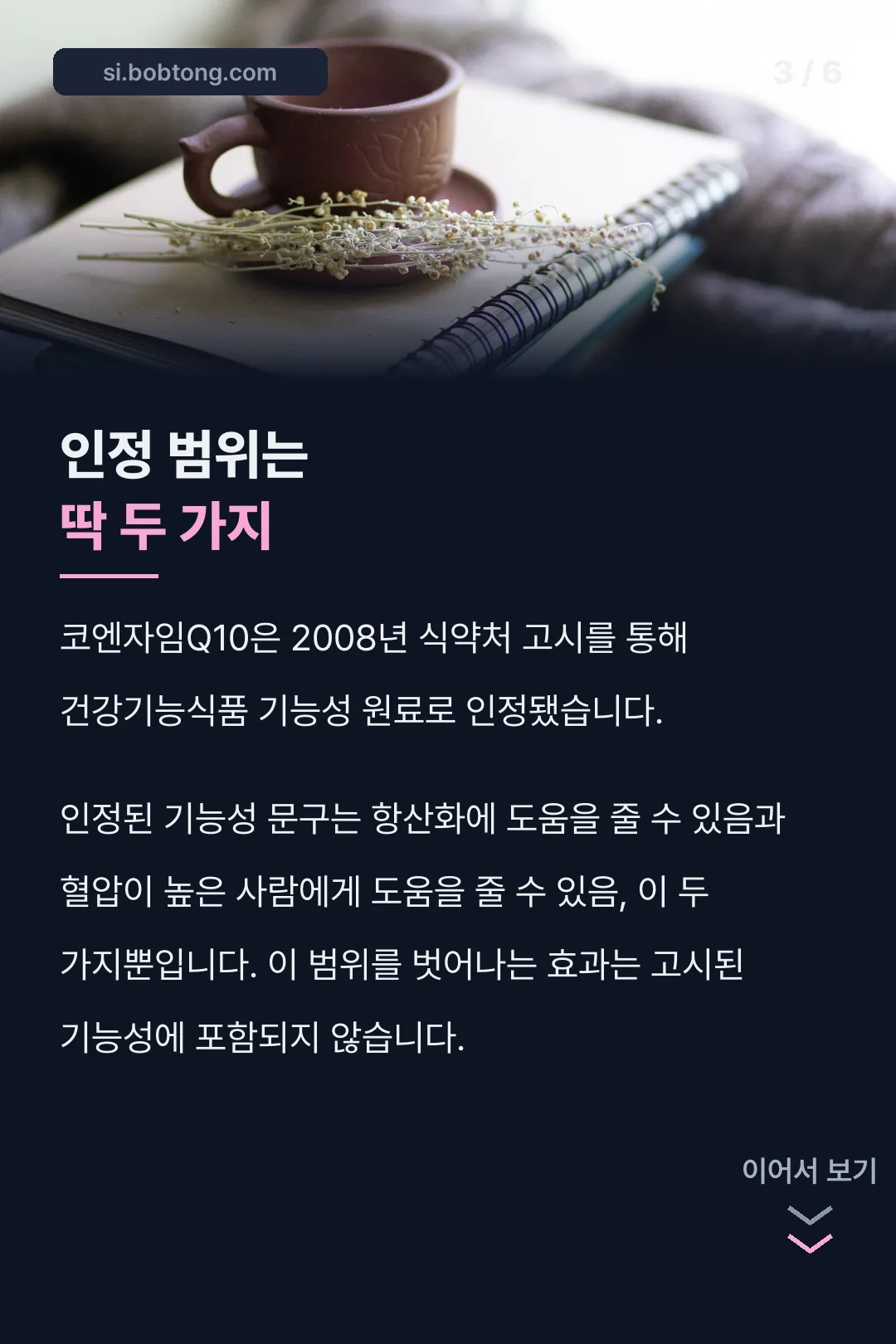 식약처 인정 기능성 범위